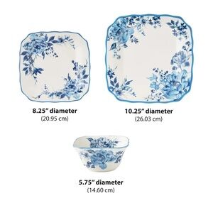 The Pioneer Woman Delilah 3 piece Blue and White place setting
